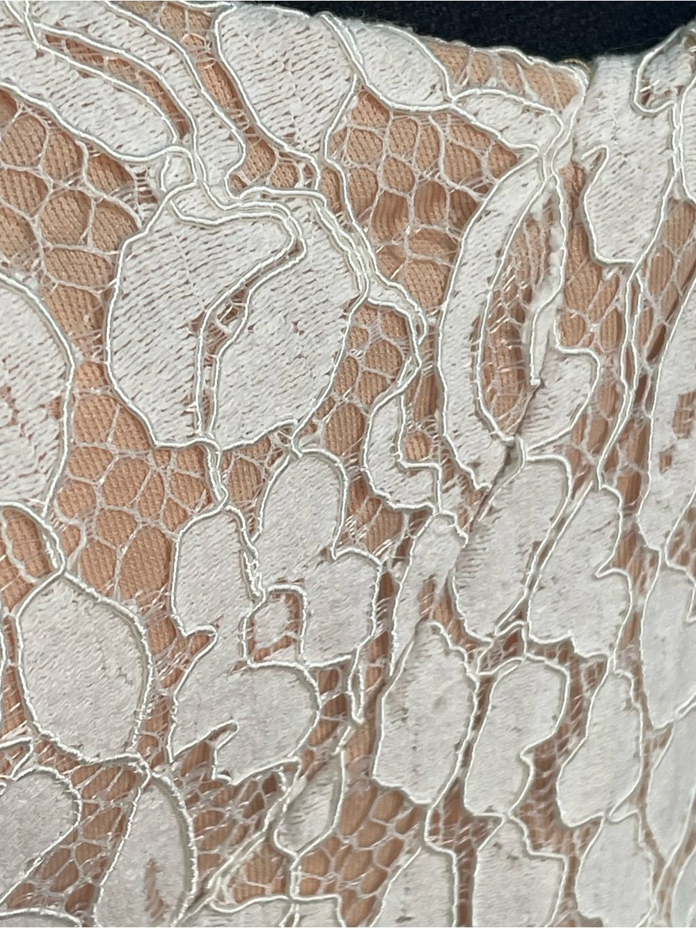 Lulu's NWT Strapless Cream Lace Tiered Dress open embroidered Waistband.  XL. - Picture 2 of 13